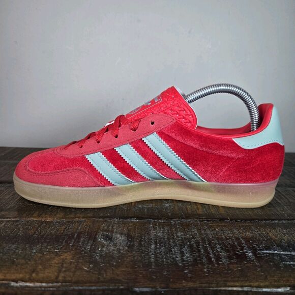 NEW adidas Gazelle Indoor Womens Size 11 Shoes Scarlet Red Hazy Green IG6786 - Picture 6 of 12